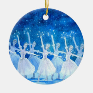 Cerâmica Ornamento do balé - dança dos flocos de neve