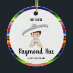 Cerâmica Ornamento do baptismo do menino de Charro<br><div class="desc">Ornamento mexicano do baptismo do menino de Charro</div>