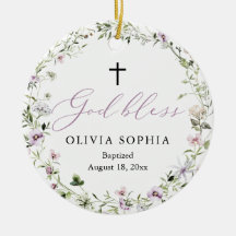 Ornamento do Batismo Fotográfico de Rapariga Roxin