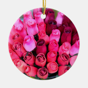 Cerâmica ornamento do bouquet de rosa