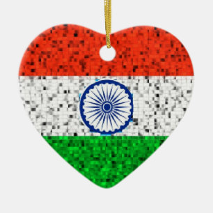 Cerâmica Ornamento do brilho da bandeira de India