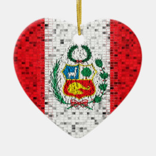 Cerâmica Ornamento do brilho da bandeira de Peru