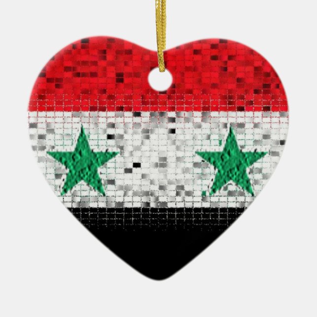 Cerâmica Ornamento do brilho da bandeira de Syria (Frente)