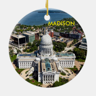 Cerâmica Ornamento do círculo de Madison Wisconsin