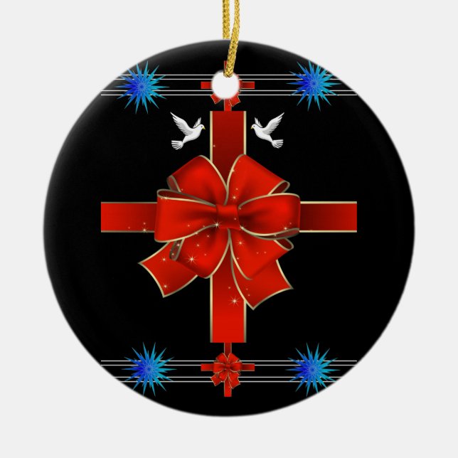 Cerâmica Ornamento do Círculo de Natal (Frente)