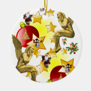Cerâmica Ornamento do Círculo de Natal, Angel