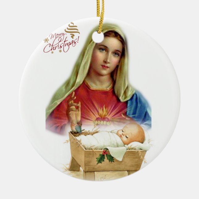 Cerâmica Ornamento do Círculo de Natal, Cristo de Jesus (Frente)