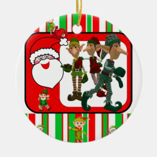 Cerâmica Ornamento do Círculo de Natal, Elf