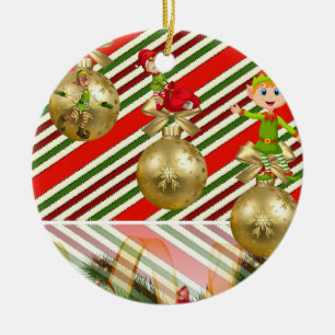 Cerâmica Ornamento do Círculo de Natal, Elf