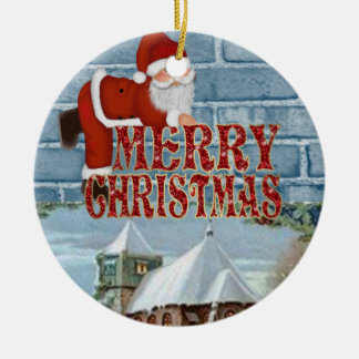 Cerâmica Ornamento do Círculo de Natal, Feliz Natal