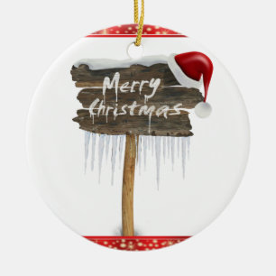 Cerâmica Ornamento do Círculo de Natal, Feliz Natal