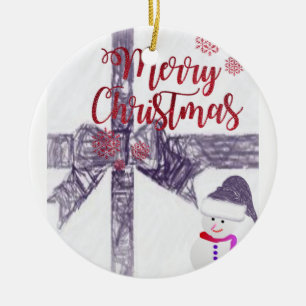 Cerâmica Ornamento do Círculo de Natal, Feliz Natal