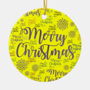 Cerâmica Ornamento do Círculo de Natal, Feliz Natal