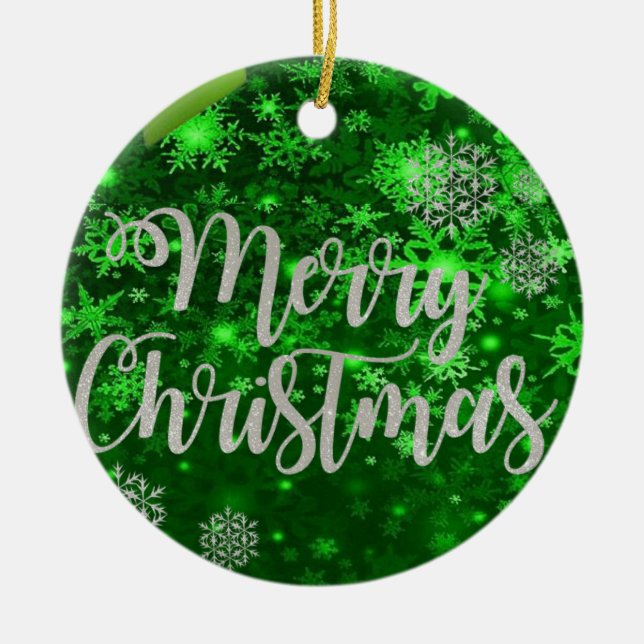 Cerâmica Ornamento do Círculo de Natal, Feliz Natal (Frente)