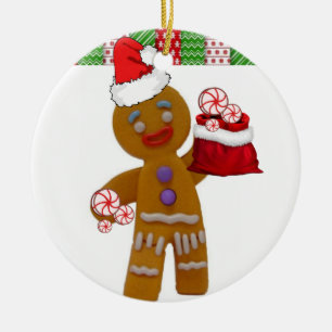 Cerâmica Ornamento do Círculo de Natal, Gingerbreadman