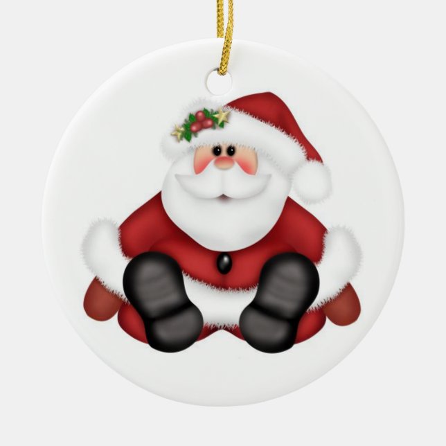Cerâmica Ornamento do Círculo de Natal/Papai Noel (Frente)