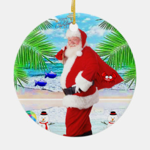 Cerâmica Ornamento do Círculo de Natal, Papais noeis de Bum