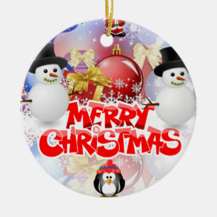 Cerâmica Ornamento do Círculo de Natal, Snowman