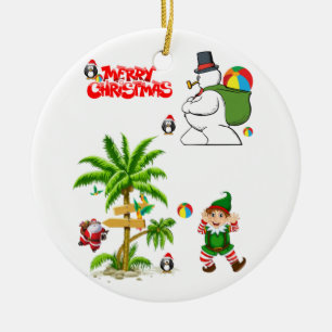 Cerâmica Ornamento do Círculo de Natal, Snowman