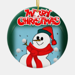 Cerâmica Ornamento do Círculo de Natal, Snowman