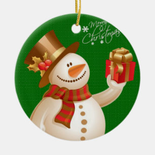 Cerâmica Ornamento do Círculo de Natal, Snowman