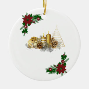 Cerâmica Ornamento do Círculo de Natal, Vela de Natal