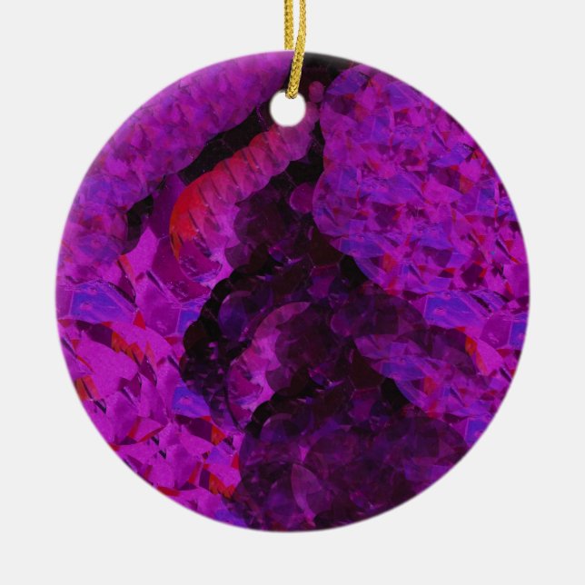 Cerâmica Ornamento do Círculo de Pleaser Roxo (Frente)