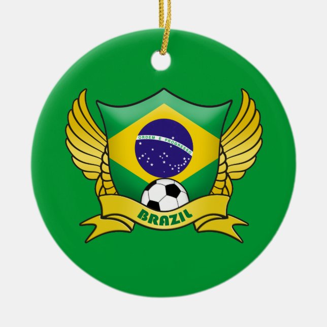 Cerâmica Ornamento do círculo do futebol de Brasil (Frente)