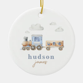 Cerâmica Ornamento do comboio de aquarela personalizada