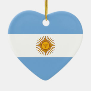 Cerâmica Ornamento do coração da bandeira de Argentina