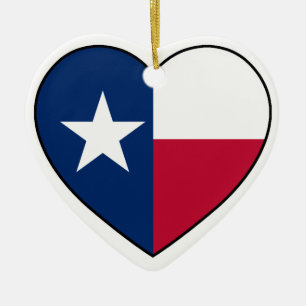 Cerâmica Ornamento do coração de Texas para a árvore de