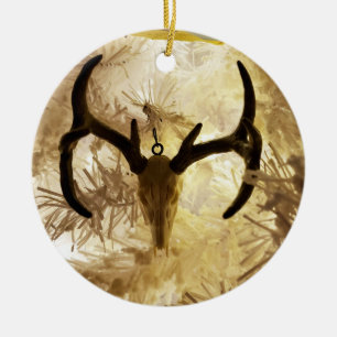 Cerâmica ornamento do crânio dos veados, árvore de Natal br