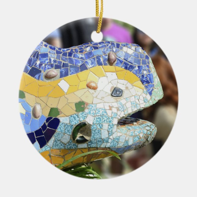 Cerâmica Ornamento do dragão de Guell do parque (Frente)