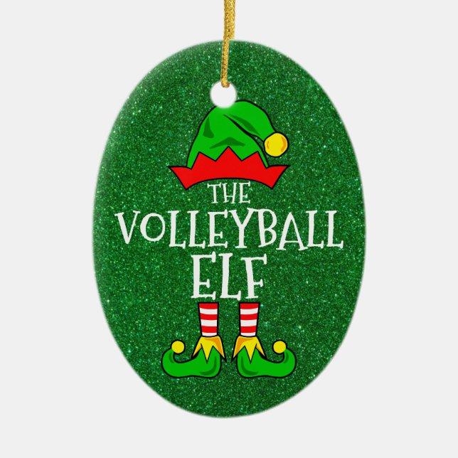 Cerâmica Ornamento do Elf de Voleibol (Frente)