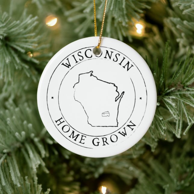 Cerâmica Ornamento do Estado de Wisconsin (Árvore)