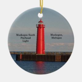 Cerâmica ornamento do farol de Muskegon South Pierhead