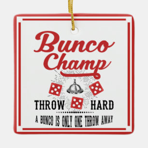 Cerâmica Ornamento do feriado de Bunco - campeão