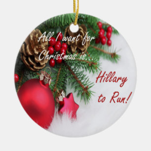Cerâmica Ornamento do feriado de Hillary Clinton
