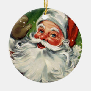 Cerâmica Ornamento do feriado de Papai Noel do vintage do