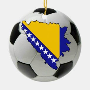 Cerâmica Ornamento do futebol do futebol de Bósnia - de