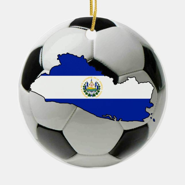 Cerâmica Ornamento do futebol do futebol de El Salvador (Frente)
