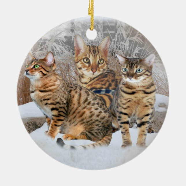 Cerâmica Ornamento do gato de Bengal (Traseira)