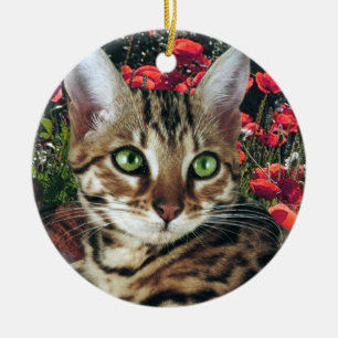 Cerâmica Ornamento do gato de Bengal