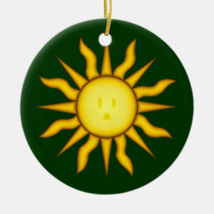 Cerâmica Ornamento do Glyph de Sun da energia solar