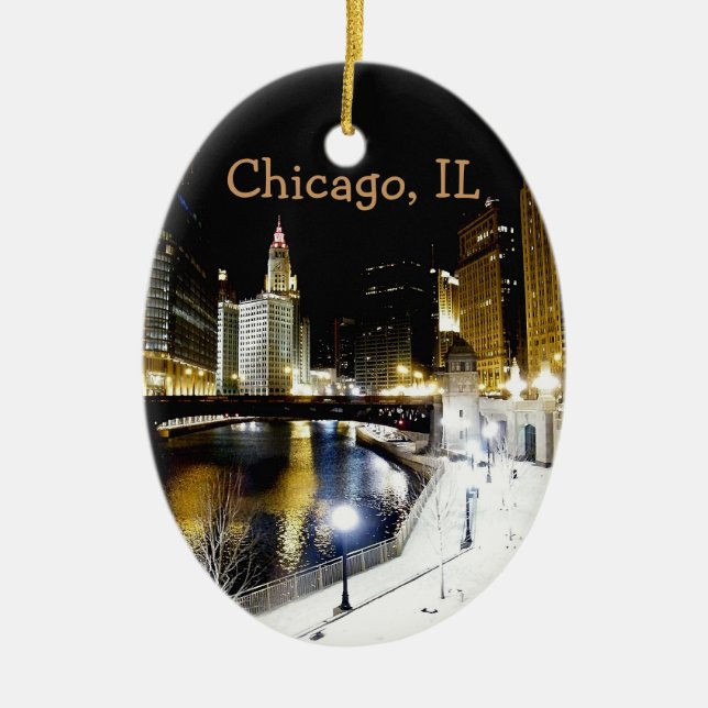 Cerâmica Ornamento do inverno de Chicago (Frente)