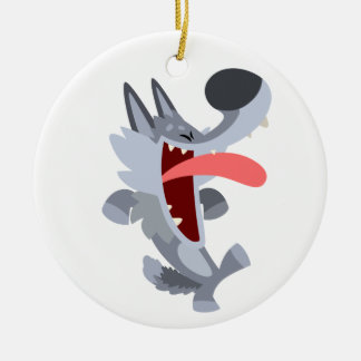 Cerâmica Ornamento do Lobo de Cartoon de Dança Bonita