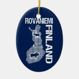Cerâmica Ornamento do MAPA de FINLANDIA - Rovaniemi -