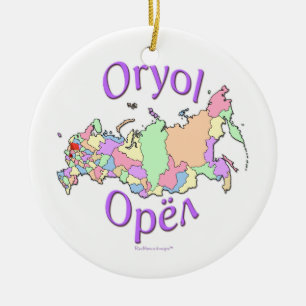 Cerâmica Ornamento do mapa de Oryol Rússia