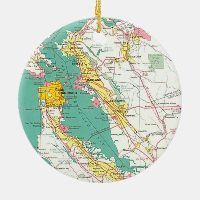 Cerâmica Ornamento do mapa de San Francisco (Traseira)