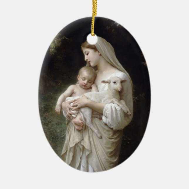 Cerâmica Ornamento do Oval da inocência de Bouguereau (Frente)